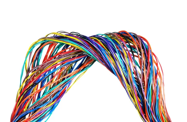 Cables de computadora trenzados multicolores — Foto de Stock