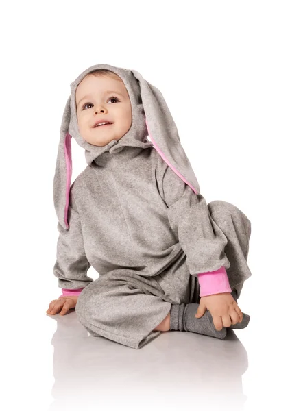 Child in suit of hare — Stock Photo, Image