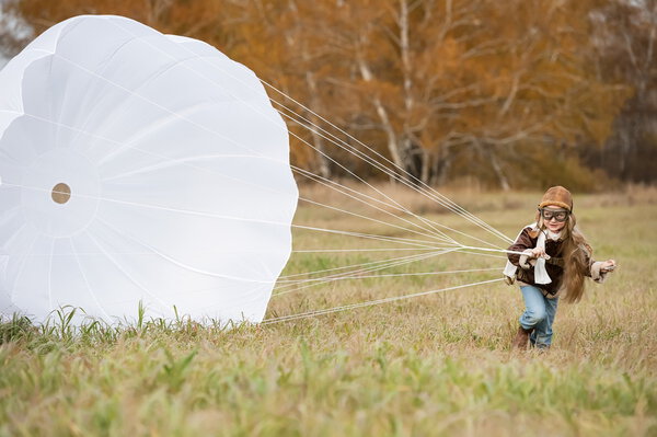Girl with parachute