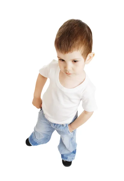 Niño en jeans y una camiseta —  Fotos de Stock