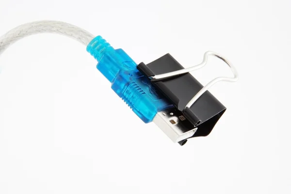 USB роз'єм з затискачем — стокове фото