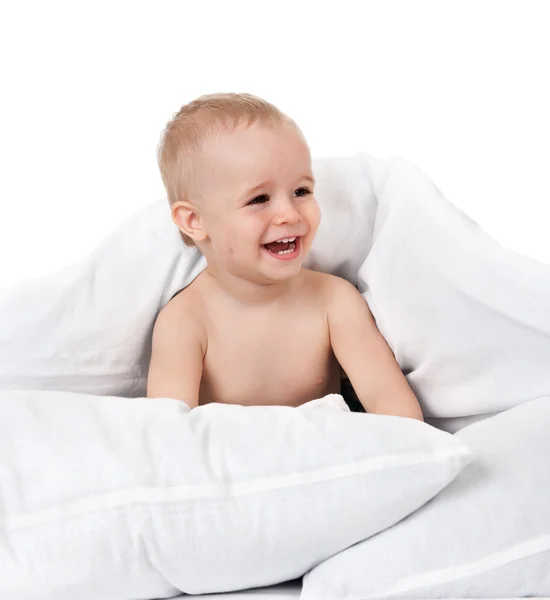 Boy in bed — Stock Photo, Image