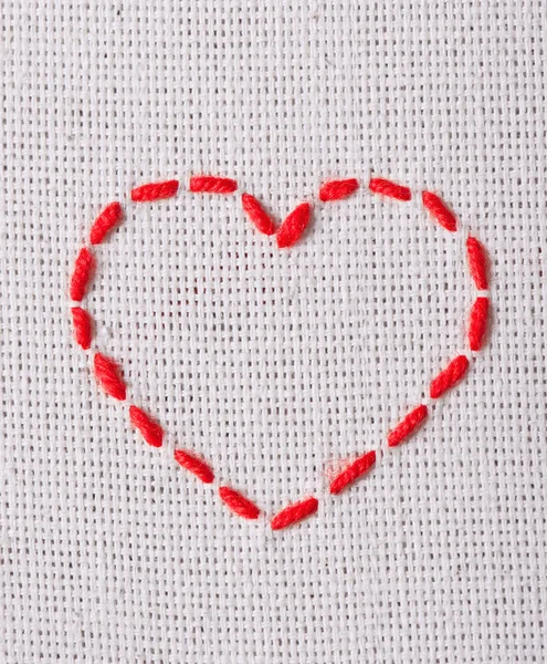 Embroidered heart — Stock Photo, Image