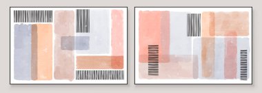 Duvar Dekorasyonu Sanatı, Kartpostal, Sosyal Medya Afişi, Broşür Kapağı Tasarım Arkaplanı için El Boyalı Resimler. Modern Soyut Boyama Sanatı. Vektör Deseni