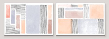 Duvar Dekorasyonu Sanatı, Kartpostal, Sosyal Medya Afişi, Broşür Kapağı Tasarım Arkaplanı için El Boyalı Resimler. Modern Soyut Boyama Sanatı. Vektör Deseni