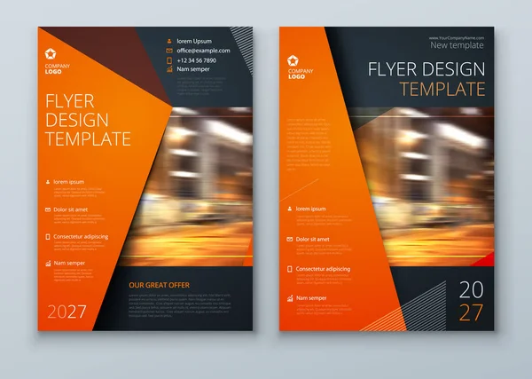 Design Layout Modelo Folheto Relatório Anual Negócios Corporativos Catálogo Revista —  Vetores de Stock