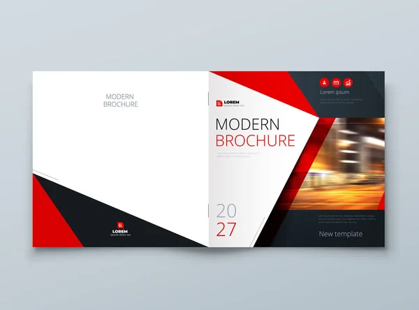 Négyzet Brochure Sablon Elrendezés Design Vállalati Üzleti Jelentés Katalógus Magazin — Stock Vector