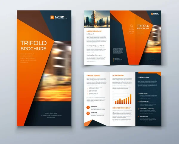 Tri Fold Broschüre Design Mit Kreis Corporate Business Template Für — Stockvektor