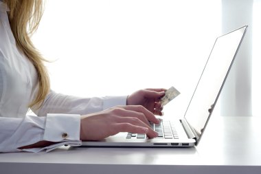 Business woman buying online