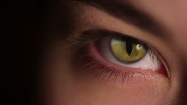 A girl with cat's eyeball — Stock Video