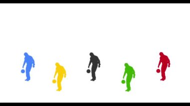 topu hokkabazlık futbolcu silhouettes