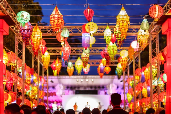 Close-up colorful international lanterns — Stock Photo, Image