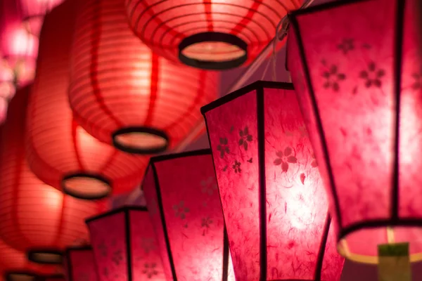 Close-up colorful international lanterns — Stock Photo, Image