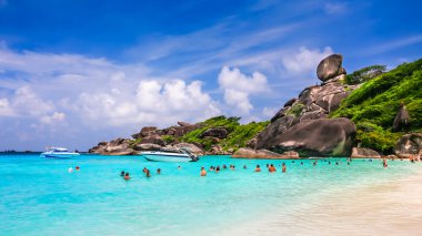 güzel bir plaj ve tropik ada berrak denize denize