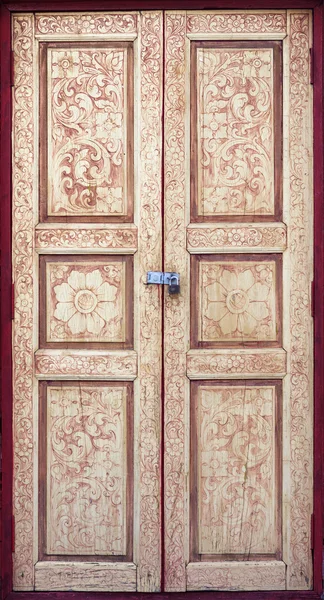 古代タイ様式塗ることドア — ストック写真