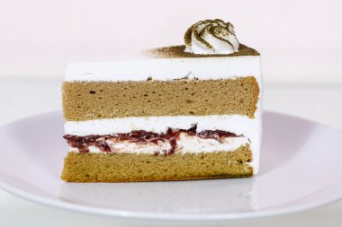 yeşil çay pasta bir parça