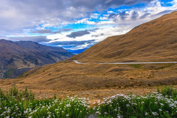 Rota de pastagem, Crown Range Road — Fotografia de Stock