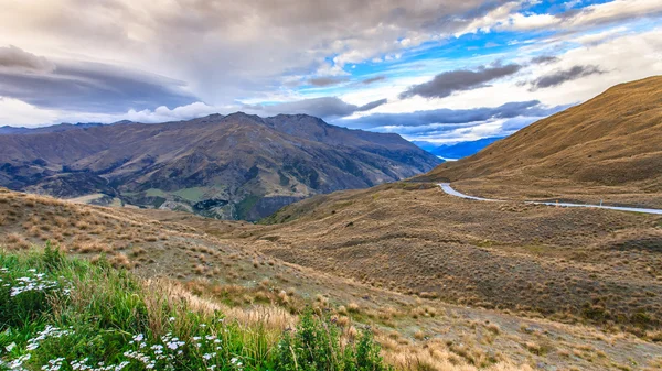 Grassland route, Crown Range Road — Stock Photo, Image