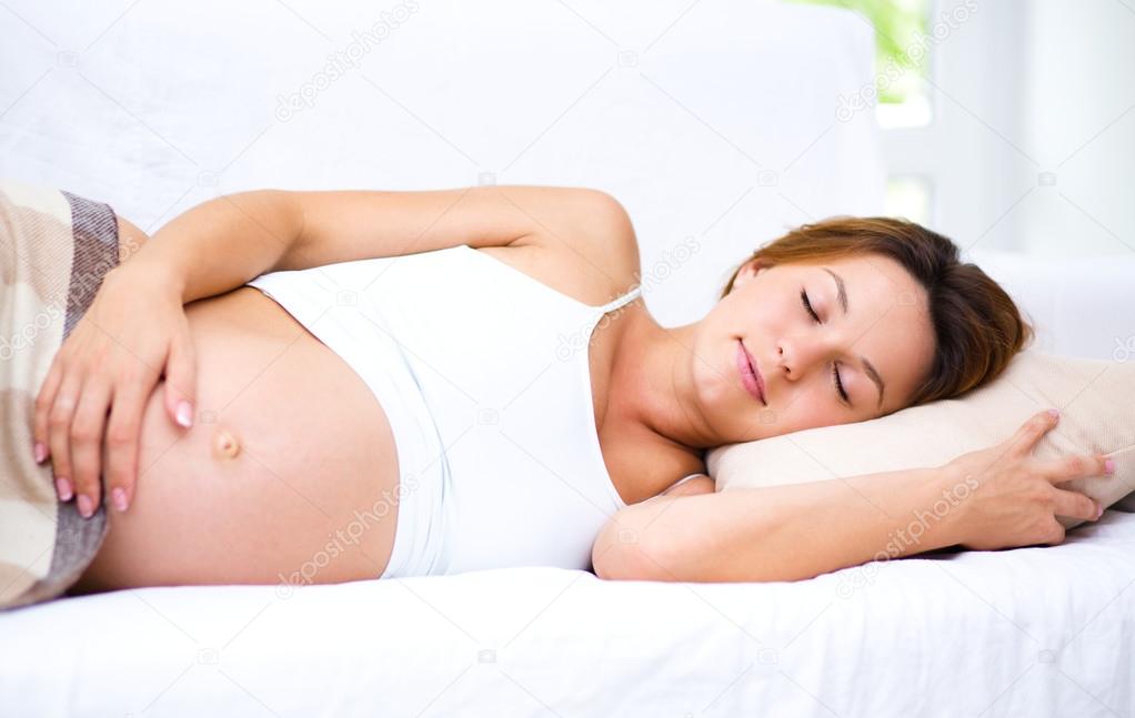 Sleeping pregnant woman