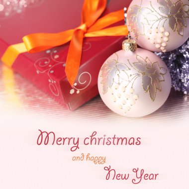 hediye kutusu ve süslemeleri Noel kompozisyonu