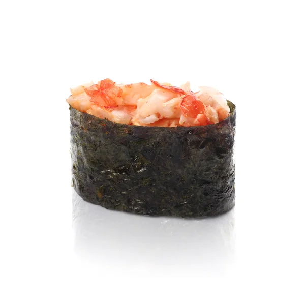 Scherpe sushi, krabvlees, op een witte achtergrond — Stockfoto