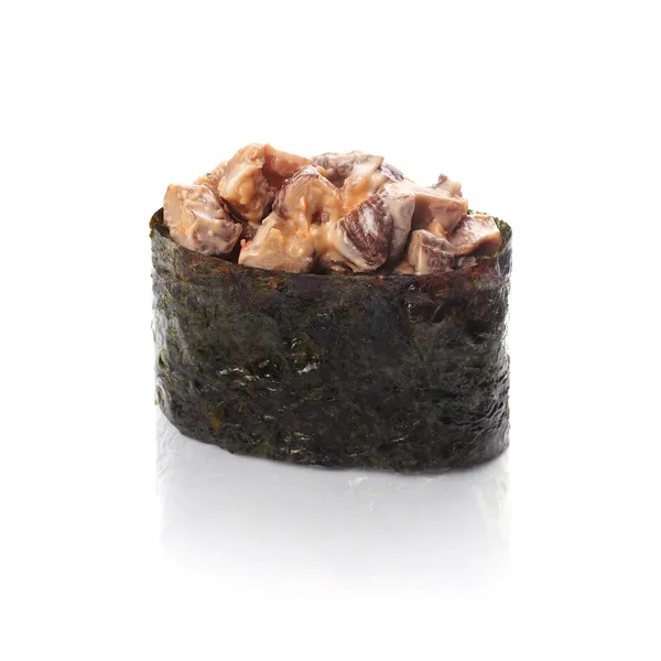 鋭い寿司、椎茸、白い背景の上 — ストック写真