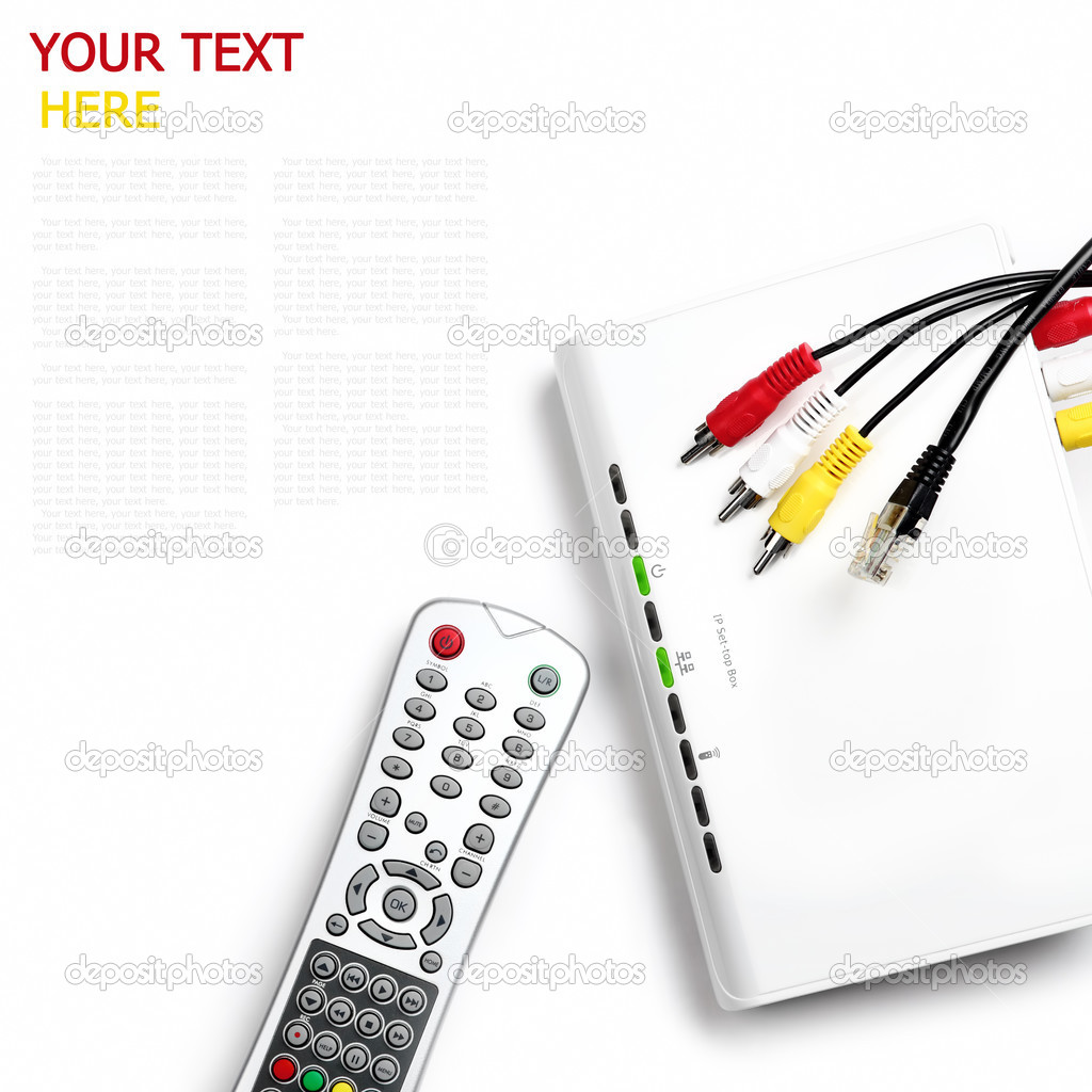 Digital TV on white background (with sample text)