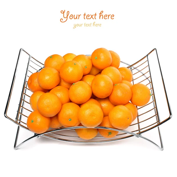 Metal fruit basket on a white background — Stock Photo, Image