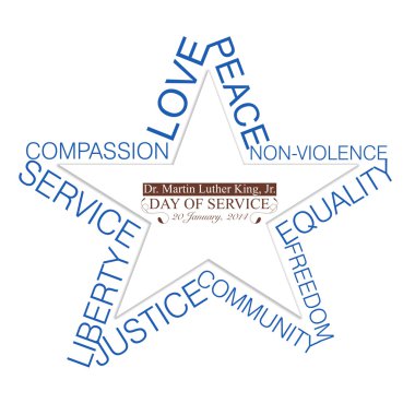 Dr. Martin Luther King, Jr. 20th January, 2014 - Day of Service clipart