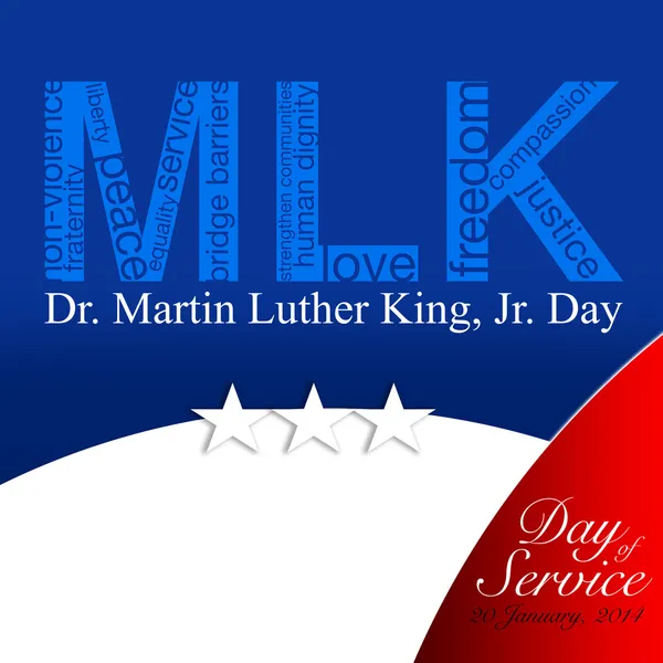 MLK, Fondo patriótico, Dr. Martin Luther King, Jr. Día de Servicio — Foto de Stock