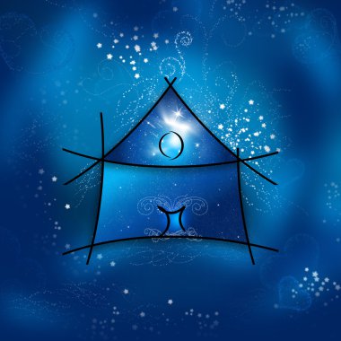 My fantasy home on a starry night clipart