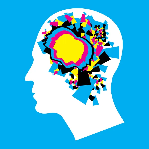 CMYK - Cerebro humano izquierdo y derecho — Foto de Stock