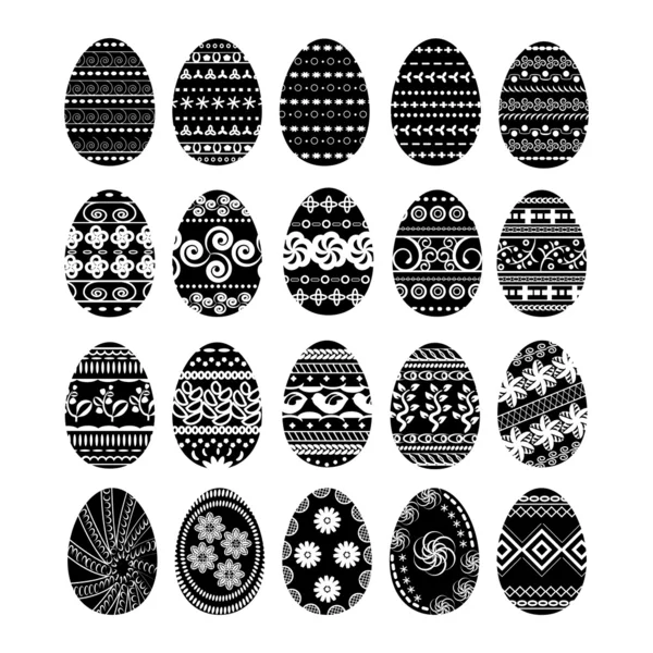 Set of 20 Easter eggs — Stock Vector
