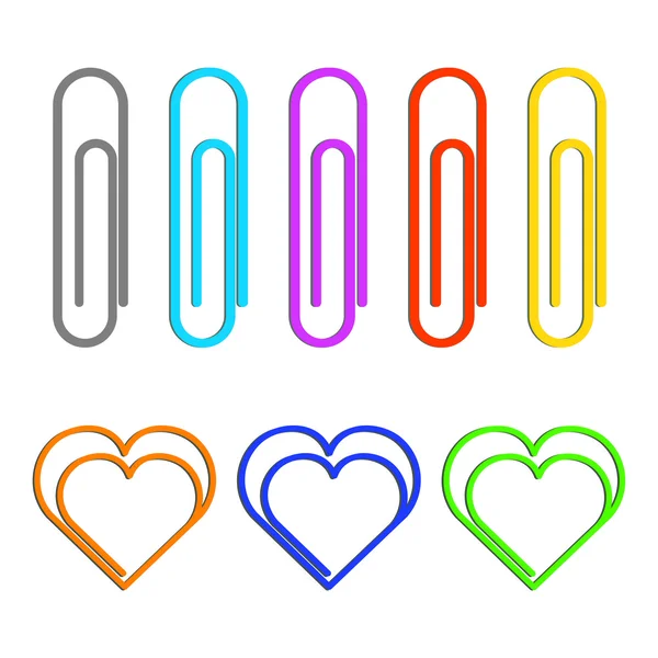 Set of paper clips — Stock Vector