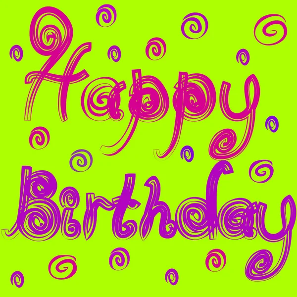 Bonne carte d'anniversaire avec rose coloré — Image vectorielle