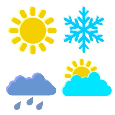 dört evrensel hava durumu simgeleri