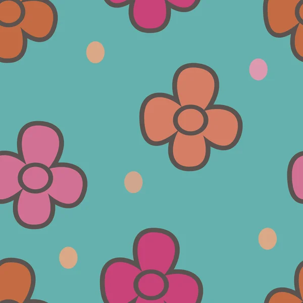 Patrón con flores sobre un fondo beige 1 — Vector de stock