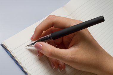 el yazma parlak zemin üzerine