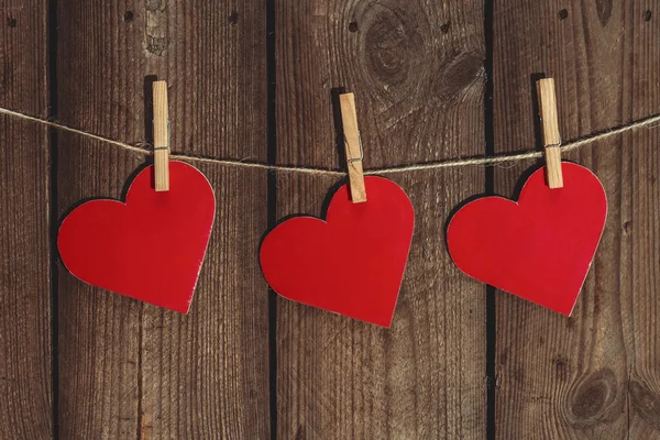 Three Paper Hearts — Stock Photo, Image