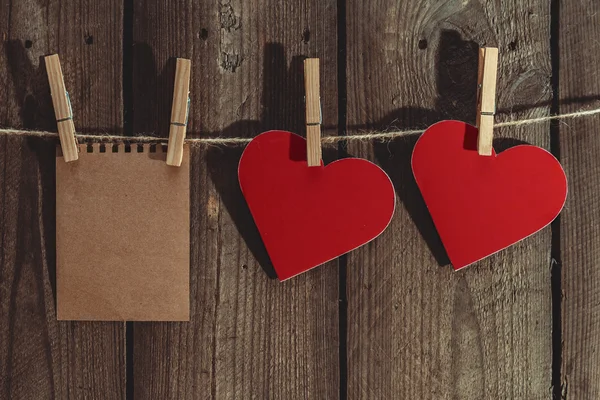 Two Hearts And Paper — Stock Photo, Image