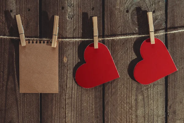 Two Hearts And Paper — Stock Photo, Image