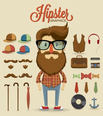 hipster karakter tasarımı