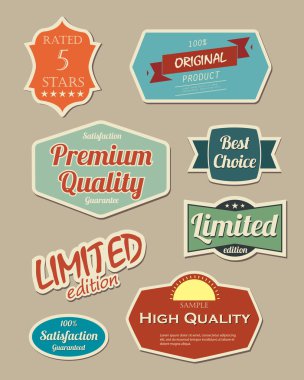 retro tasarım etiket kümesi