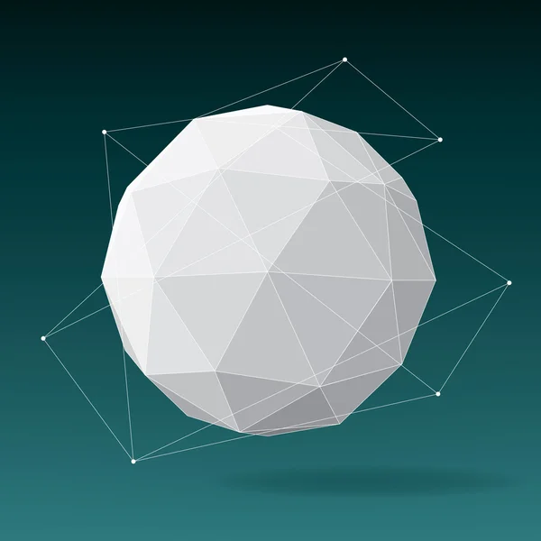Beyaz küre geometrik — Stok Vektör