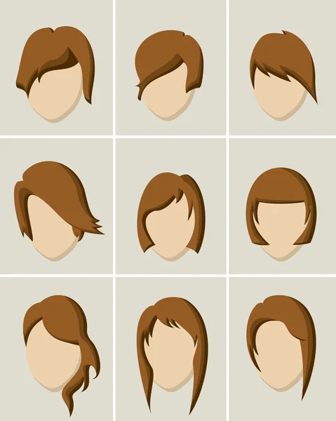 Woman hair style set — Stock Vector