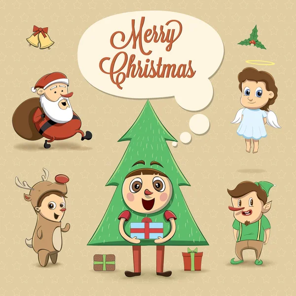 Christmas characters — Stock Vector