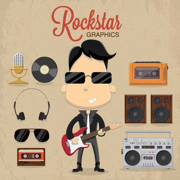 Rock chico estrella — Archivo Imágenes Vectoriales