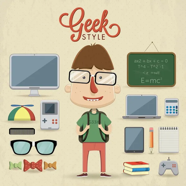 Geek — Stock Vector