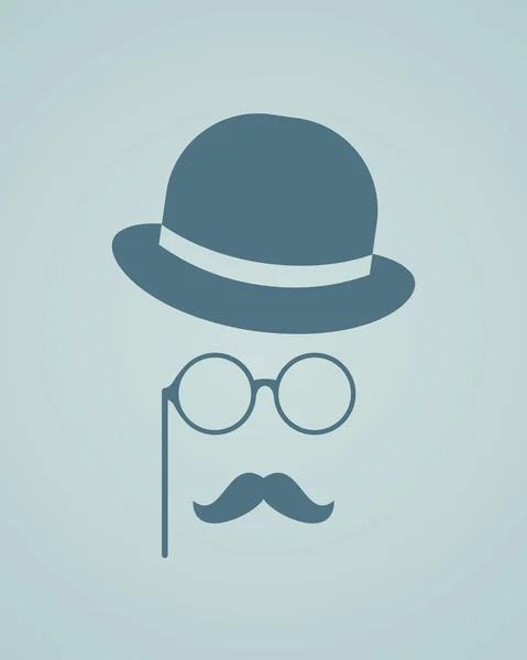 Hat, glasses and mustache. — Stock Vector