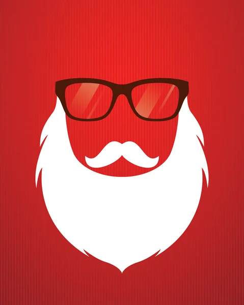 Santa barba e óculos — Vetor de Stock